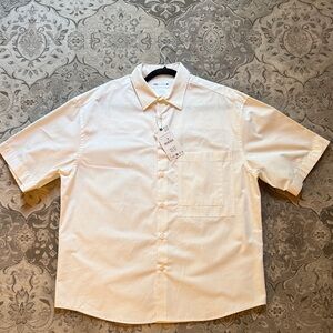 Zara Men's white Short Sleeve Button Down Shirt